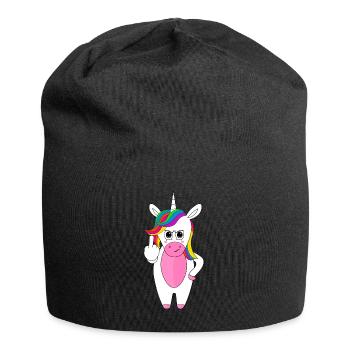 Unicorn doigt du milieu maléfique je déteste les gens - Bonnet en jersey - noir - Devant