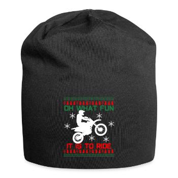 Motocross Christmas design - Jersey Beanie - black - Front