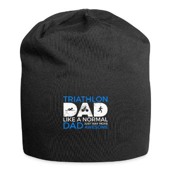 Triathlon Papa genau wie ein normaler Papa genau so - Jersey-Beanie - Schwarz - Vorne