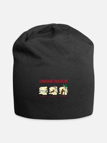 Drôle Triathlon Canadien Triathlète - Bonnet en jersey - noir
