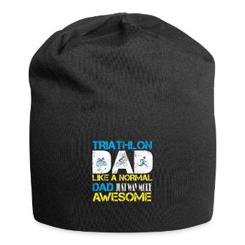 Triathlon Papa genau wie ein normaler Papa genau so - Jersey-Beanie - Schwarz - Vorne