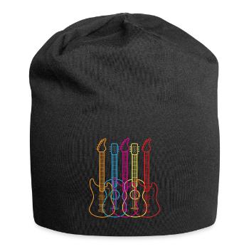 vintage Colored Guitars Music Lover Funny Gift - Jersey Beanie - black - Front