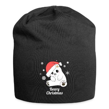 Eisbär - Polarbär - Weihnachten Weihnachtspullover - Jersey-Beanie - Schwarz - Vorne
