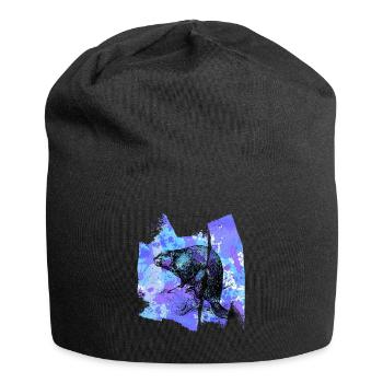 Biber Wiesel Otter Nager T Shirt Geschenk - Jersey-Beanie - Schwarz - Vorne