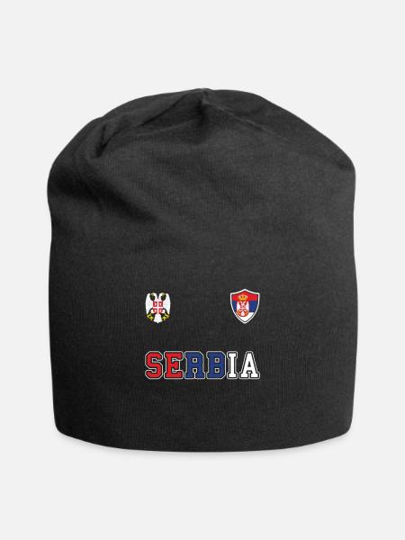 Serbien Land - Jersey-Beanie - Schwarz