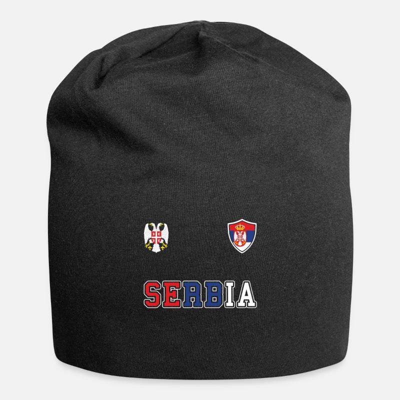 Serbien Land - Jersey-Beanie - Schwarz