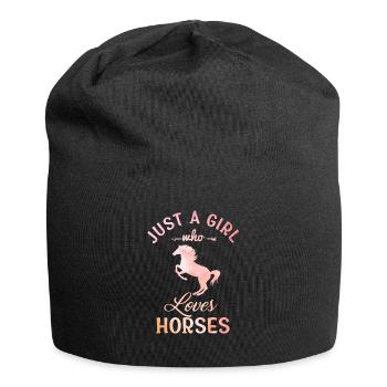 Just a girl who loves horses - Jersey Beanie - black - Front
