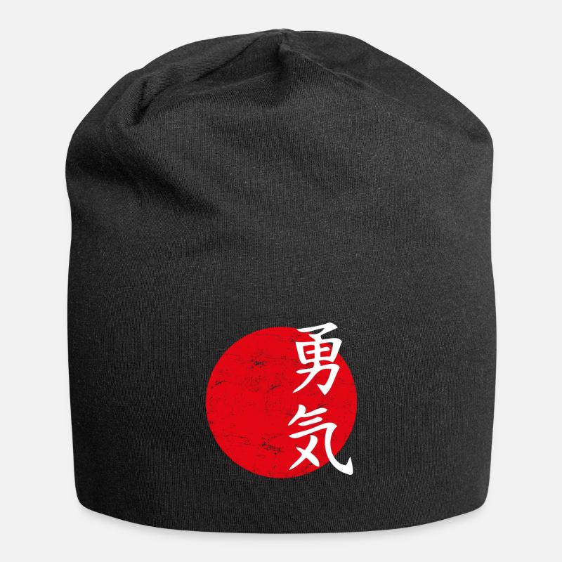 Bravery script japonais - Bonnet en jersey - noir