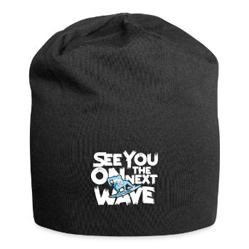 Surfers surfing sport kitesurfing boadyboarding beach - Jersey Beanie - black - Front