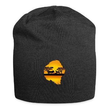 Lion Africa gift - Jersey Beanie - charcoal grey - Front