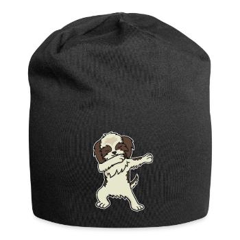 Shih Tzu Dog Dabbing Dabbin Dabb Dance Gift - Jersey Beanie - black - Front