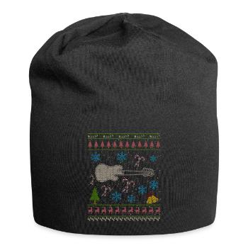 Joueur de Noël moche chemise bassiste basse - Bonnet en jersey - noir - Devant