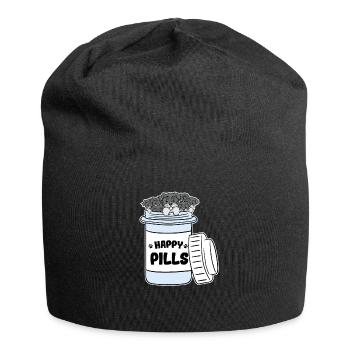 Cadeau de médecine de pilules chien Schnauzer - Bonnet en jersey - noir - Devant