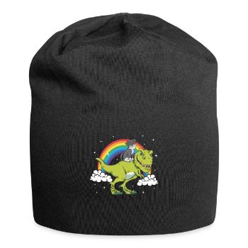 Schnauzer Dog T-Rex Tyrannosaurus Dinosaur - Jersey Beanie - black - Front