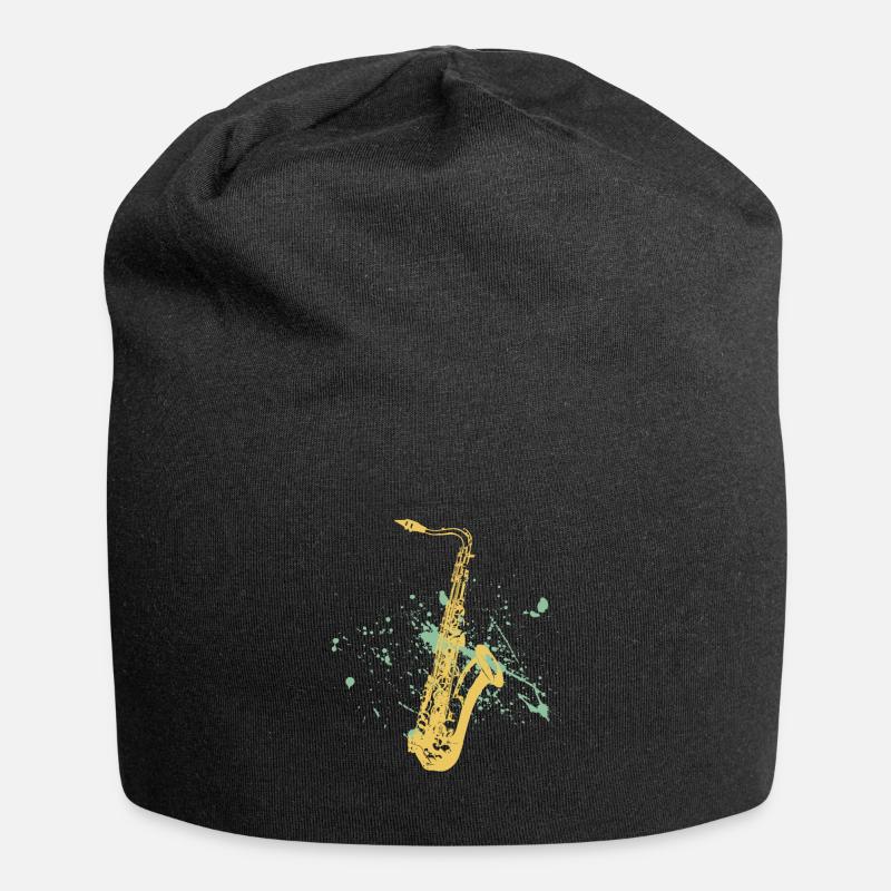Saxophone Saxofon Jazzmusik Geschenk Gift - Jersey-Beanie - Schwarz