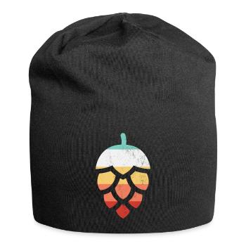 Retro Hopfen - Jersey-Beanie - Schwarz - Vorne