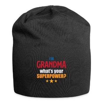 Grand-mère grand-mère avec superpuissance - Bonnet en jersey - noir - Devant