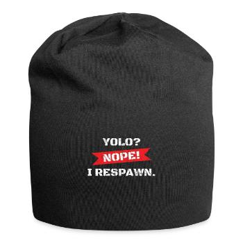 YOLO Nein ich Respawn - Jersey-Beanie - Schwarz - Vorne