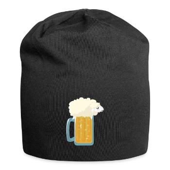 Bier Schaf als Bierschaum - Jersey-Beanie - Schwarz - Vorne
