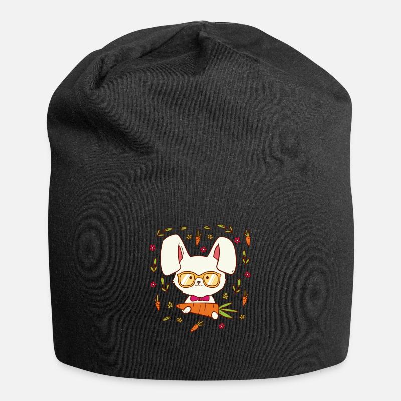 Lapin de lapin lapin nerd lapin pour filles + garçons - Bonnet en jersey - noir