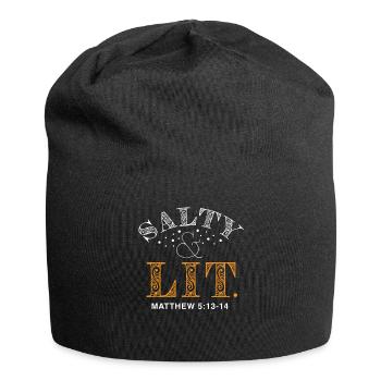 Salzig und beleuchtet - Jersey-Beanie - Schwarz - Vorne