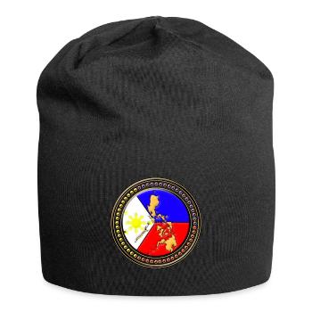 Carte du drapeau des Philippines - Bonnet en jersey - noir - Devant