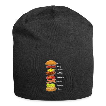Hamburger Burger Cheeseburger Instructions Cadeau - Bonnet en jersey - charbon - Devant
