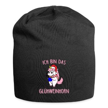 Unicorn Ich bin das Glühweinhorn Einhorn Geschenk - Jersey-Beanie - Schwarz - Vorne