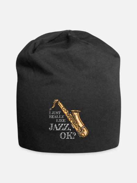 Jazz Saxophone - Jersey Beanie - black