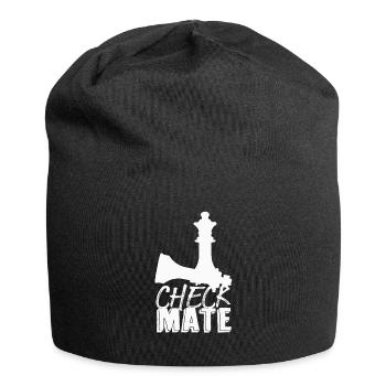 Checkmate Chess Schachgeschenk Chess Gift - Jersey-Beanie - Schwarz - Vorne