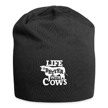 La vie est meilleure avec les vaches autour - Bonnet en jersey - noir - Devant