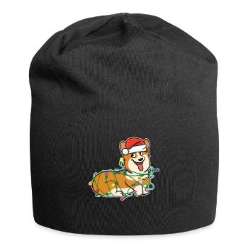 Corgi Dog String Lights Christmas Gift - Jersey Beanie - black - Front