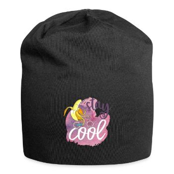 Stay Cool: Chill Banana - Cartoon Character - Jersey Beanie - black - Front