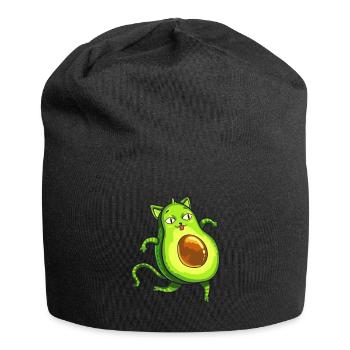 Avocado Avogato Katze Kätzchen Mietze Geschenk - Jersey-Beanie - Schwarz - Vorne