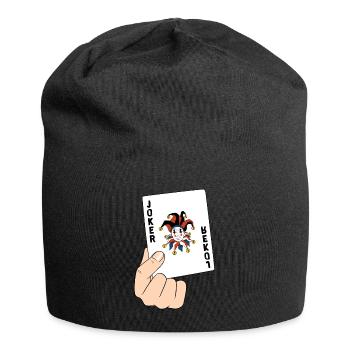 Joker Carte de Poker Carte Carte Cadeau - Bonnet en jersey - noir - Devant