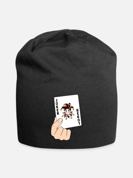 Joker Spielkarte Poker Karte Kartenspiel Geschenk - Jersey-Beanie - Schwarz