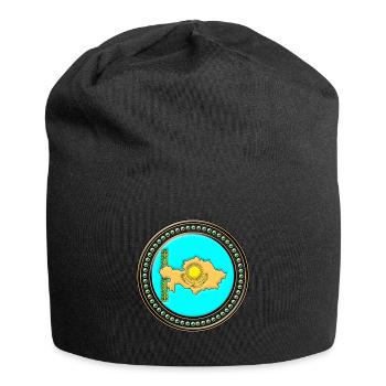 Kasachstan Flagge Landkarte - Jersey-Beanie - Schwarz - Vorne