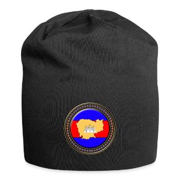 Carte du drapeau du Cambodge - Bonnet en jersey - noir - Devant