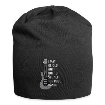 Rock and Roll Guitar Bassist Music Retro Vintage - Jersey Beanie - black - Front
