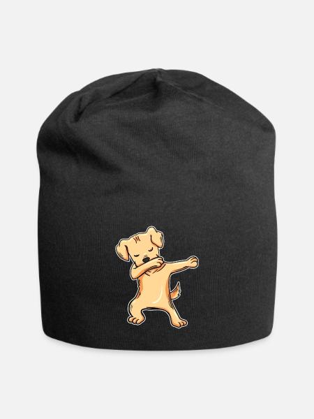 Labrador Retriever Hund Dabbing Tanz Geschenk - Jersey-Beanie - Schwarz