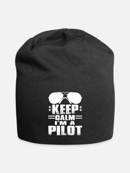 I am Pilot-Ich bin Pilot - Jersey-Beanie - Schwarz