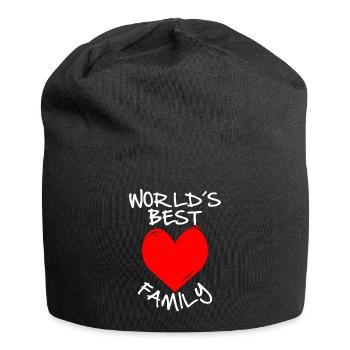 Worlds best family, worlds best family, heart, love - Jersey Beanie - black - Front