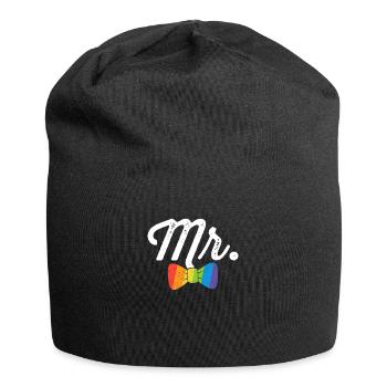 Mr Rainbow Bow Tie Shirt Soirée entre célibataires LGBT - Bonnet en jersey - noir - Devant