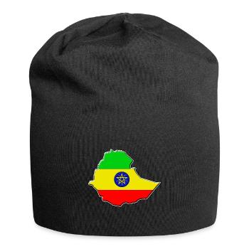 Ethiopie Carte du drapeau de l'Ethiopie - Bonnet en jersey - noir - Devant