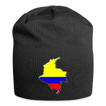 Carte du drapeau de la Colombie - Bonnet en jersey - noir - Devant