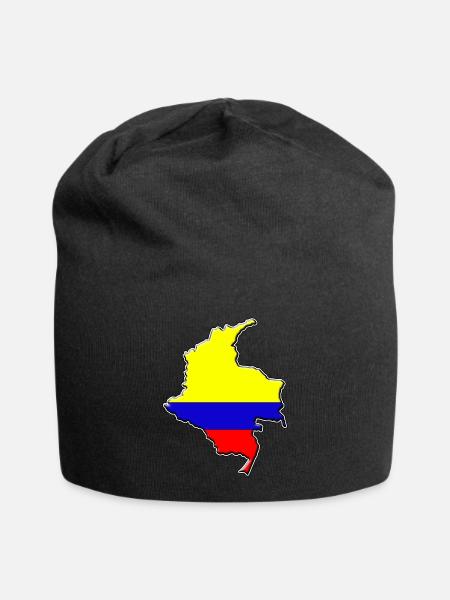 Kolumbien Flagge Landkarte - Jersey-Beanie - Schwarz