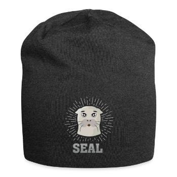 Seal seal gift Pinnipedia predator - Jersey Beanie - charcoal grey - Front