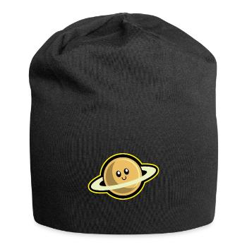 Saturn Planet Geschenk - Jersey-Beanie - Schwarz - Vorne