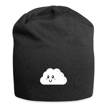 Wolken Geschenk - Jersey-Beanie - Schwarz - Vorne
