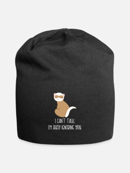 Frettchen – Frett – Marder – Geschenk - Sarkasmus - Jersey-Beanie - Schwarz